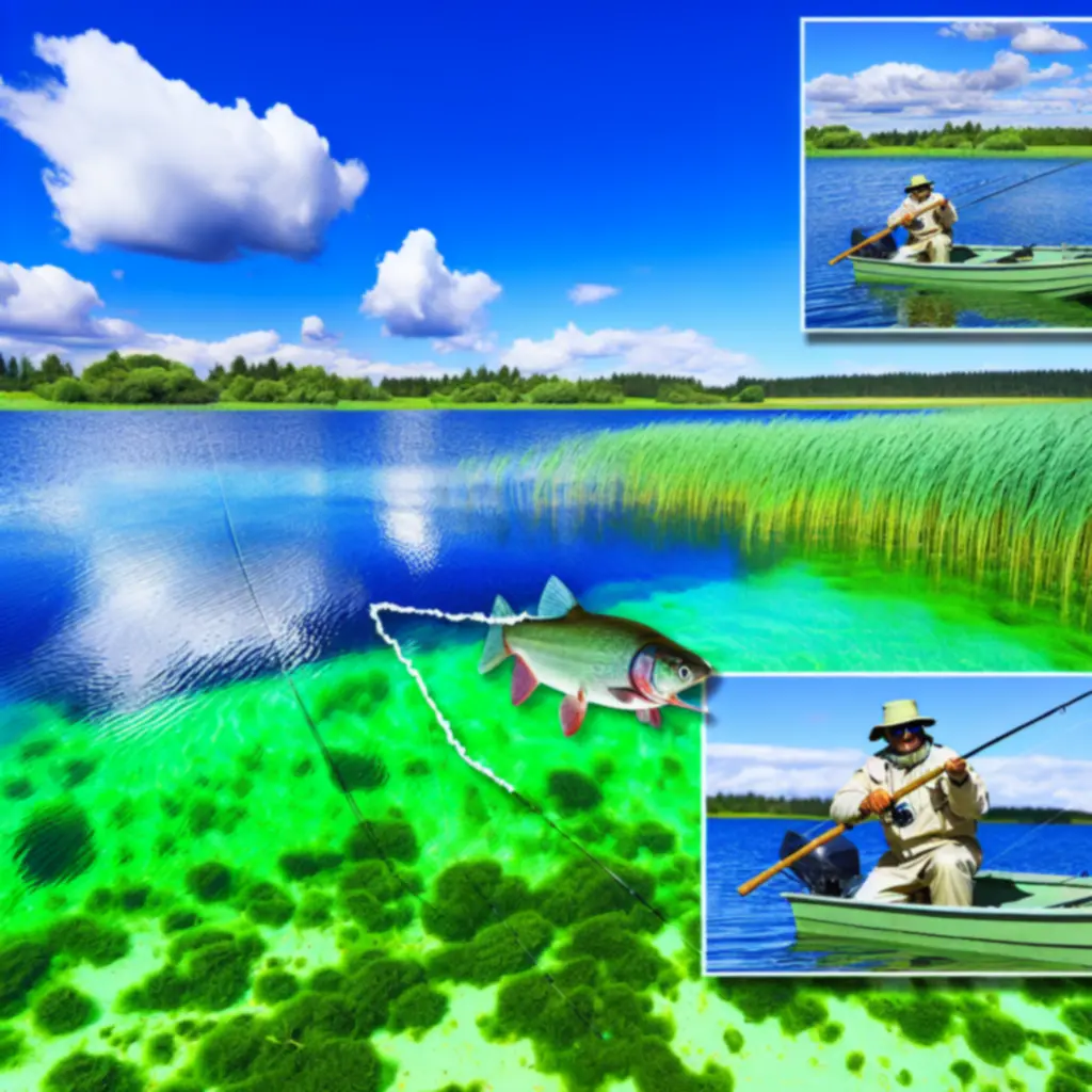 Wędkarz nad mazurskim jeziorem podczas wyprawy sportowej